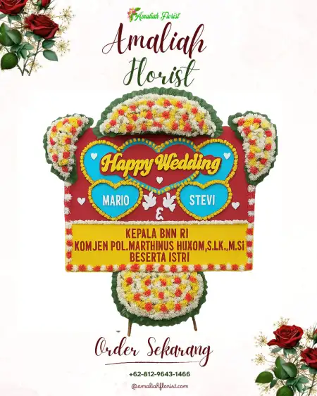 Papan Bunga Pernikahan Buguk Gona